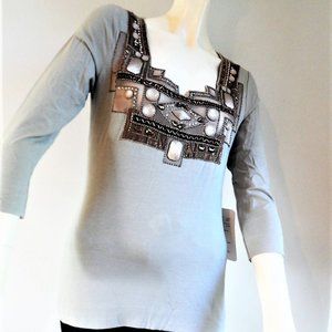 NICECONNECTION LUXURY COLLECTION TOP 95% COTTON/5% LYCRA NWT